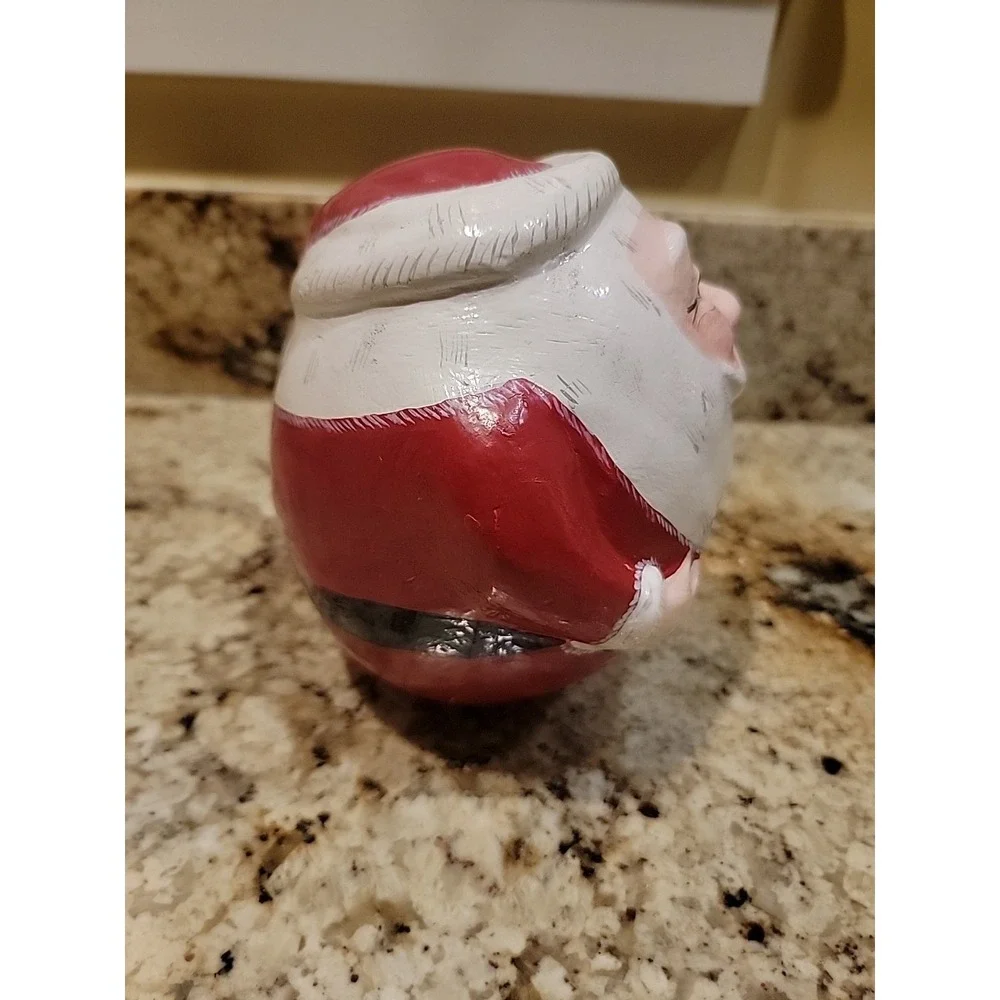 Vintage Roly Poly Santa Paper Mache Belsnickle Christmas Decoration Hand Painted